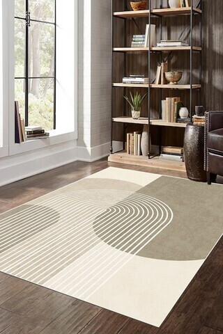 Covor, CLR-7184VİZON-7, 100x150 cm, Poliester, Bej