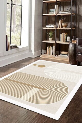 Covor, CLR-7310-HALI-64, 100x150 cm, Poliester, Bej