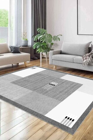 Covor, CLR-7375-HALI-47, 100x150 cm, Poliester, Gri