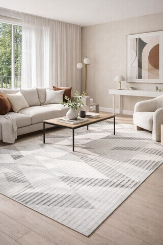 Covor, CLR-7385-HALI-38, 100x150 cm, Poliester, Gri