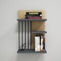 Raft pentru perete Nezma, Puqa Design, 40x21,4x60 cm, safir/antracit
