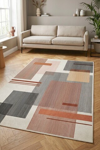 Covor, CLR-0000696-009, 100x200 cm, Poliester, Caramiziu
