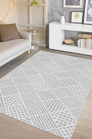 Covor, CLR-7333-HALI-91, 100x200 cm, Poliester, Gri