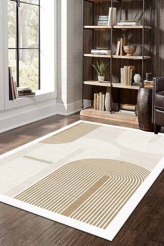 Covor, CLR-7310-HALI-6, 80x250 cm, Poliester, Crem