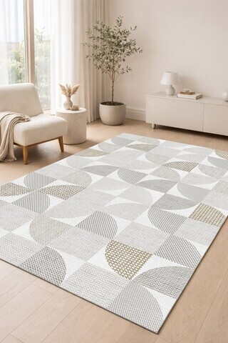 Covor, DC-7518-11, 80x250 cm, Poliester, Bej