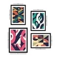 Set 4 tablouri decorative, SET_019, Lulu, 24x29 cm/34x44 cm, plastic