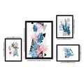 Set 4 tablouri decorative, SET_038, Lulu, 24x29 cm/34x44 cm, plastic