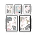 Set 5 tablouri decorative, SET_014, Lulu, 24x29 cm/34x44 cm, plastic