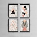 Set 4 tablouri decorative, SET_081, Lulu, 34x44 cm, plastic