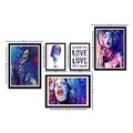 Set 5 tablouri decorative, SET_105, Lulu, 24x29 cm/34x44 cm, plastic