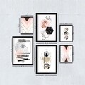 Set 6 tablouri decorative, SET_008, Lulu, 24x29 cm/34x44 cm, plastic