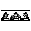 Decoratiune de perete, Three Monkeys - L, Tanelorn, 100x36 cm, metal