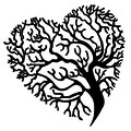 Decoratiune de perete, Heart Tree, Tanelorn, 70x70 cm, metal