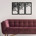 Set 3 decoratiuni de perete, Tree 11, Tanelorn, 112x70 cm, metal