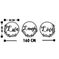 Set 3 decoratiuni de perete, Live Laugh Live, Tanelorn, 48x48 cm, metal