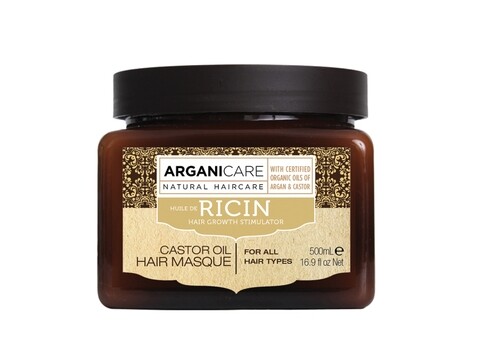 Masca hranitoare pentru par cu ulei de ricin organic, Castor Oil, Arganicare, 500 ml