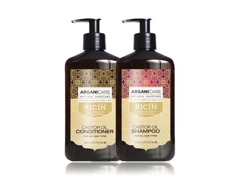 Set sampon si balsam  accelerator de crestere cu ulei de ricin Castor Oil, Arganicare, 400 ml