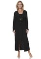 Halat de casa dama, Luisa Moretti, LMS-1141, 100% bambus, negru, marimea 34/36 - S