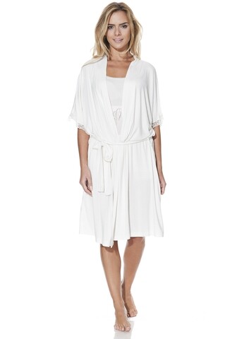 Pizsama szett rövidnadrággal és pongyolával, Luisa Moretti, LMS-1111, 100% bambusz, krém, 46/48 méret - XL