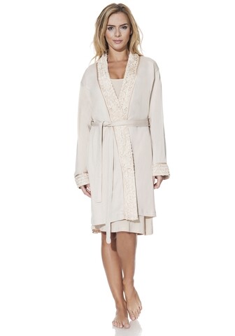 Halat de casa dama, Luisa Moretti, LMS-1001, 100% bambus, bej, marimea 46/48 - XL