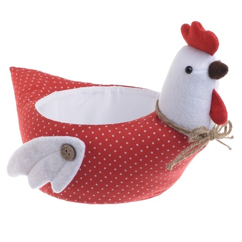 Cos Dotty Hen, InArt, 30x18x18 cm, poliester, rosu