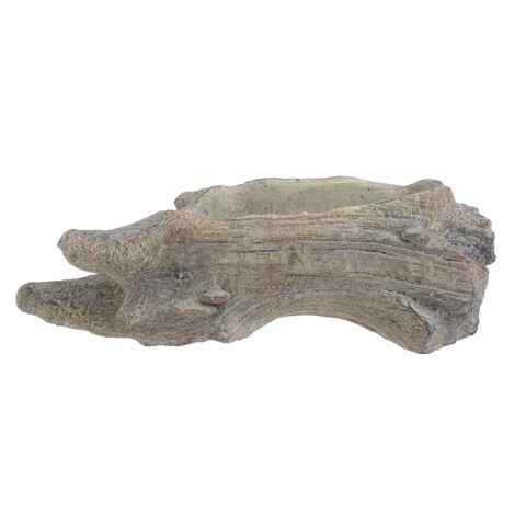 Ghiveci Hazel, InArt, 37x17x12 cm, ciment, gri antic