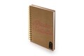 Carnet cu spirala, No Plastic Is Fantastic, Tri-Coastal Design, 18 x 21.5 cm, roz/auriu