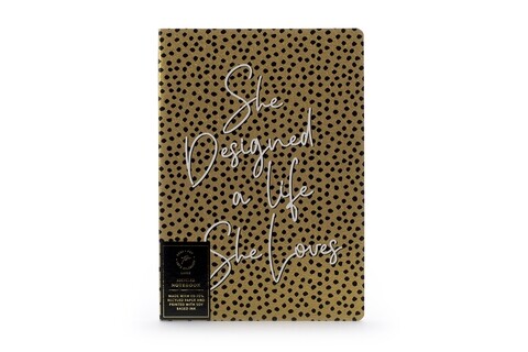 Jegyzetfüzet, She Designed, Tri-Coastal Design, vonalas oldalak, 21,5 x 18 cm