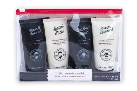 Set de ingrijire personala pentru barbati, Tri-Coastal Design, sampon + balsam +  gel de dus + lotiune de corp, 100 ml