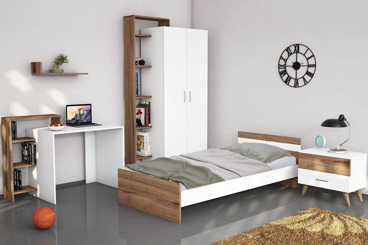 Birou cu raft suspendat Swan, Pakoworld, 118x60x91 cm, PAL