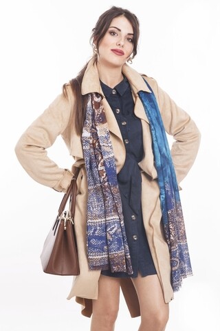 Esarfa dama, Alber Zoran, Taj Blue, 90 x 190 cm, poliester, multicolor