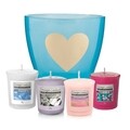 Set 4 lumanari parfumate votive si suport, Yankee Candle, Relax, 15 h