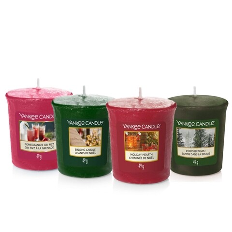 Set 4 lumanari parfumate votive, Yankee Candle, Winter Flavore, 15 h