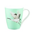 Cana in cutie cadou, Cranes Emerald, Churchill, portelan Fine Bone China, 390 ml