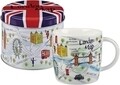 Cana in cutie cadou, London Maps, Churchill, portelan Fine China, 285 ml