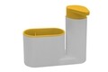 Organizator pentru chiuveta 2in1 Bedora, plastic, alb/galben