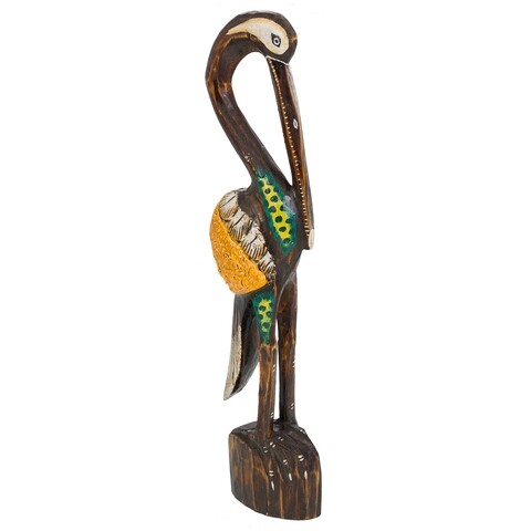 Decoratiune, Bird, Creaciones Meng, 40 cm, lemn de arbore de matase