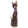 Decoratiune, Cat, Creaciones Meng, 60 cm, lemn de arbore de matase, multicolor