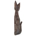 Decoratiune, Cat, Creaciones Meng, 60 cm, lemn de arbore de matase, multicolor