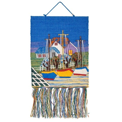 Decoratiune de perete, Boats and Houses, Creaciones Meng, 40x50 cm, iuta