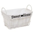 Cos pentru depozitare, Sweet Home, Creaciones Meng, 32x20x18 cm, metal/poliester, alb
