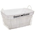 Cos pentru depozitare, Sweet Home, Creaciones Meng, 42x30x22 cm, metal/poliester, alb