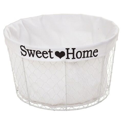 Cos pentru depozitare, Sweet Home, Creaciones Meng, 35x20 cm, metal/poliester, alb
