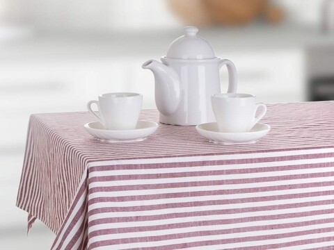 Fata de masa, Stripes, Banquet, policoton, 120x140 cm, rosu