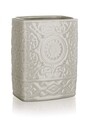 Suport periute si pasta de dinti, Brilanz, 9x6x12 cm, ceramica, gri/bej