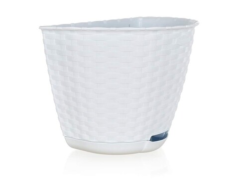 Ghiveci de perete cu rezervor apa, Brilanz, 30x20x22 cm, plastic, alb