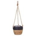 Ghiveci suspendabil, Creaciones Meng, 20x16 cm, stuf, natural/negru