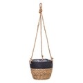 Ghiveci suspendabil, Creaciones Meng, 20x16 cm, stuf, natural/negru