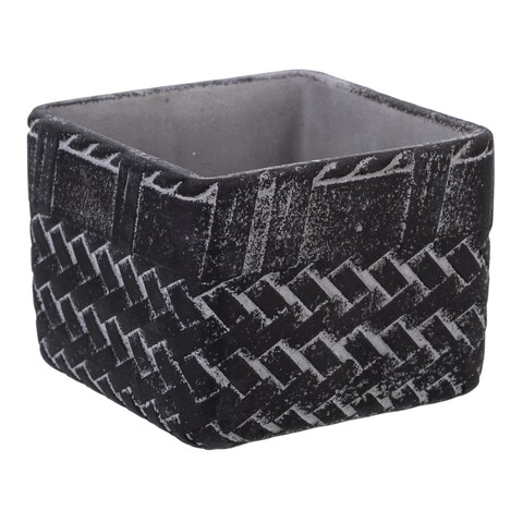 Ghiveci, Drew, Creaciones Meng, 10.6x10.6x8.5 cm, ciment, negru