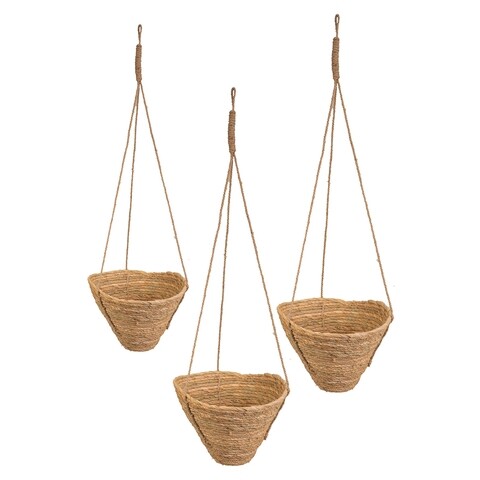 Set 3 cosuri suspendabile, 30x19 cm, trestie, natural